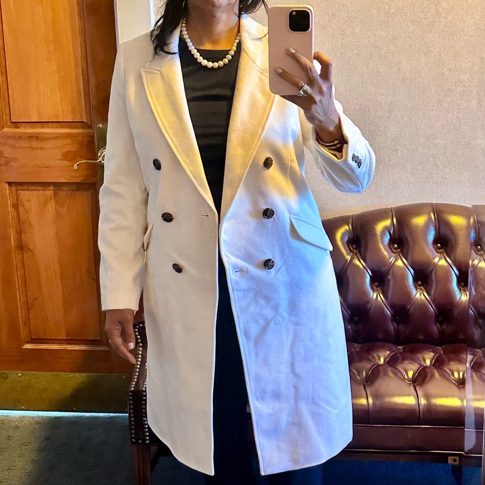 NWT! J. Crew Ivory Double Breasted Top Coat